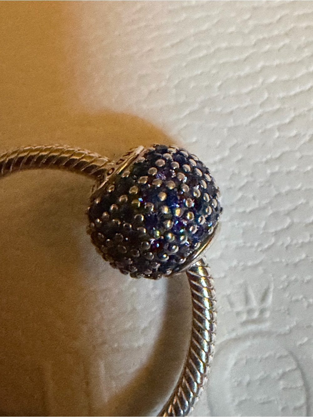 Authentic Pandora Essence PEACE Pave Blue CZ Charm